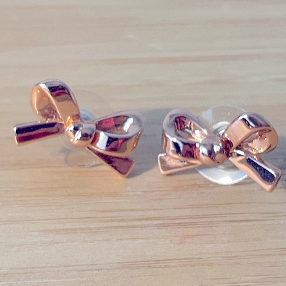 Kate Spade Rose Gold Bow Earrings